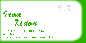 irma kidon business card